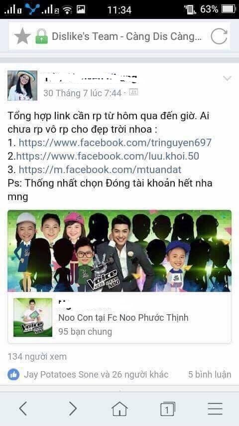 FC Đông Nhi lập group dislike