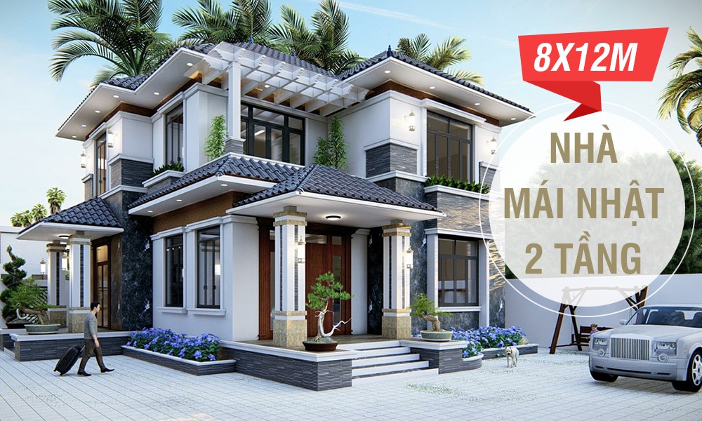 8x12m nhà mái nhật 2 tầng được săn đón nhất 2022