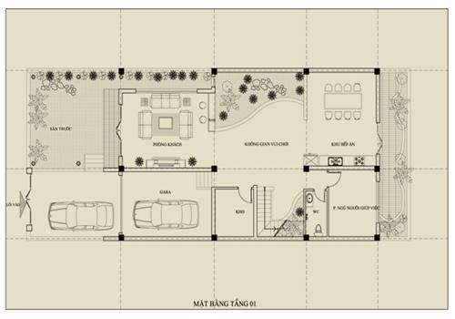 Tư vấn thiết kế nhà ống 3 tầng 7x18m Tây – Tây Nam