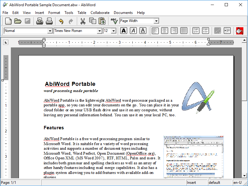 phan mem soan thao van ban AbiWord Portable