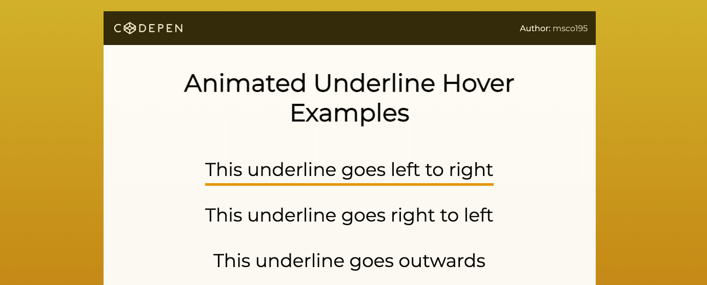 Animated CSS Underline Hover Examples