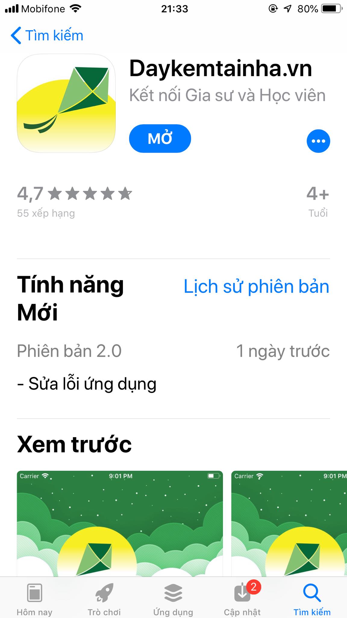 App Daykemtainha.vn