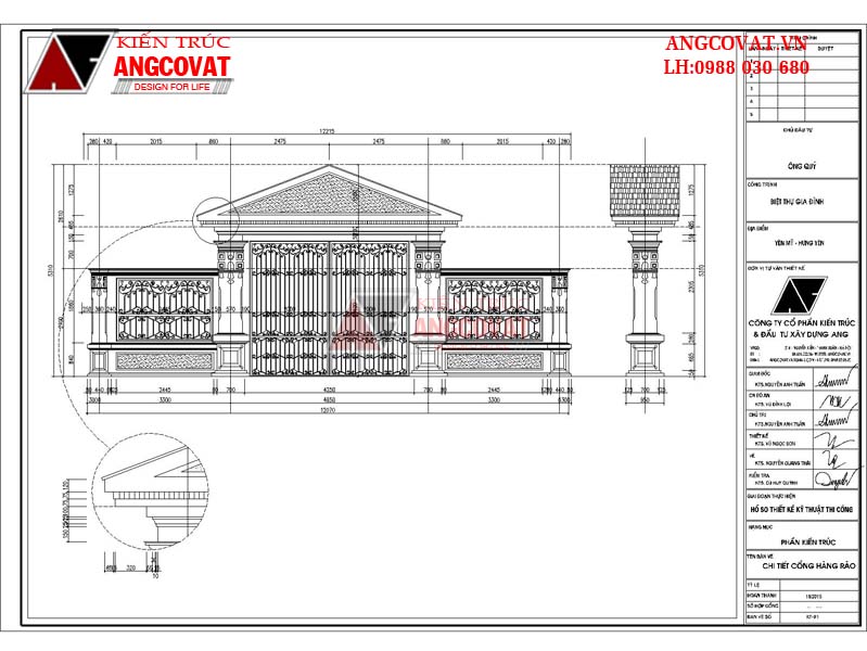 Cung cấp bản vẽ mẫu cổng và hàng rào đẹp KN110027