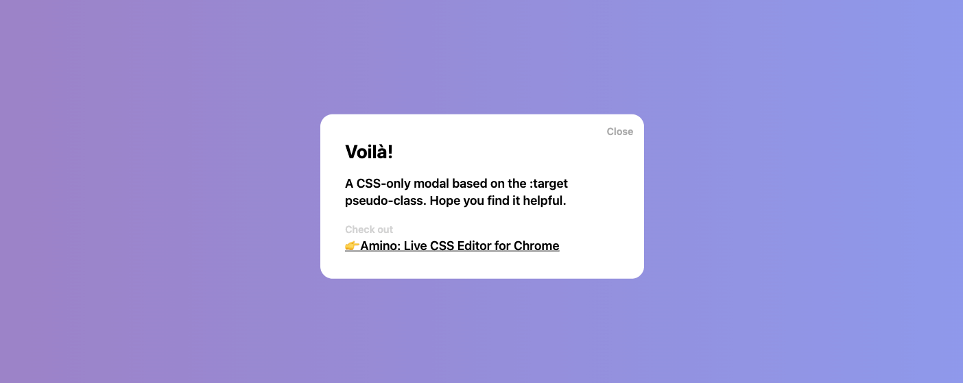 Basic CSS-Only Modal