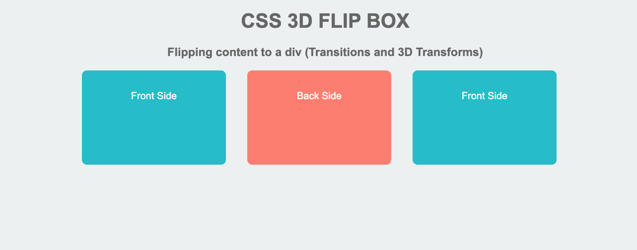 CSS 3D Flip Box