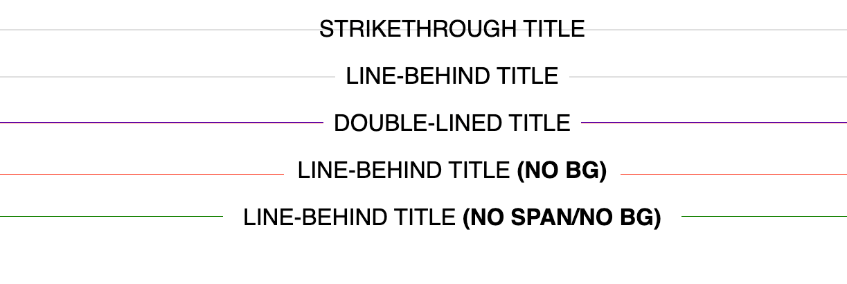 CSS Line Behind Title Text