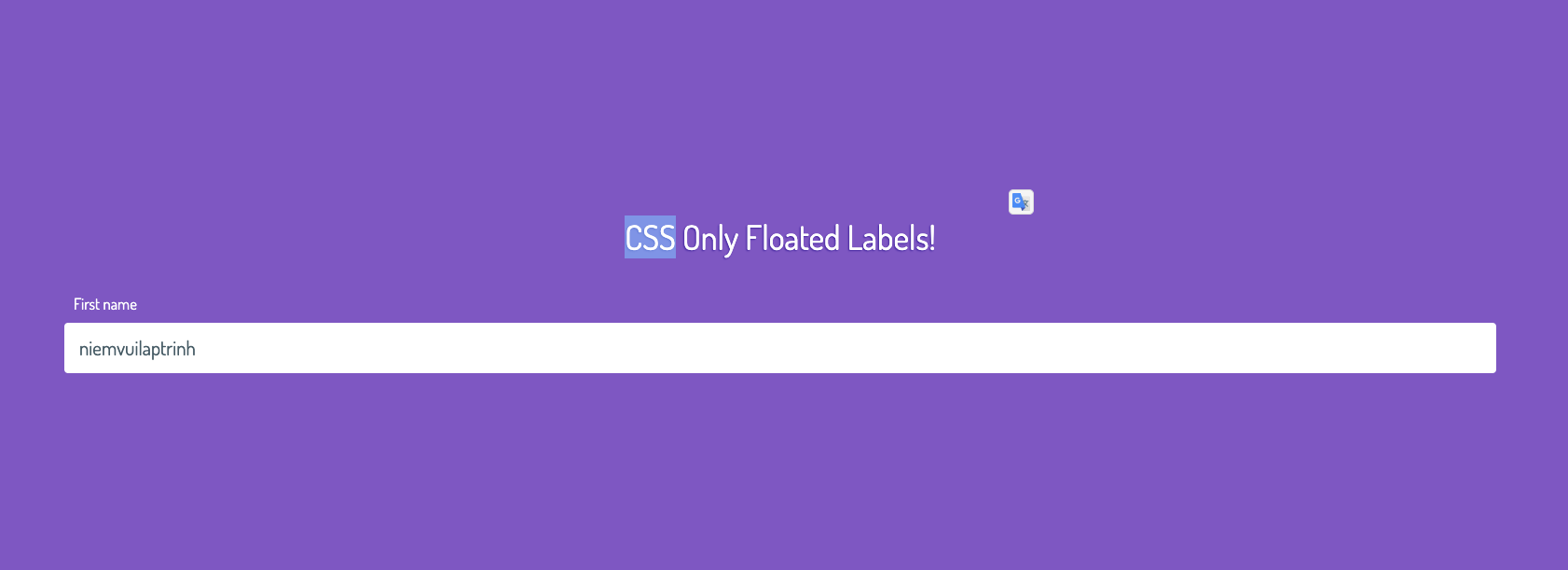 CSS Only Floated Labels