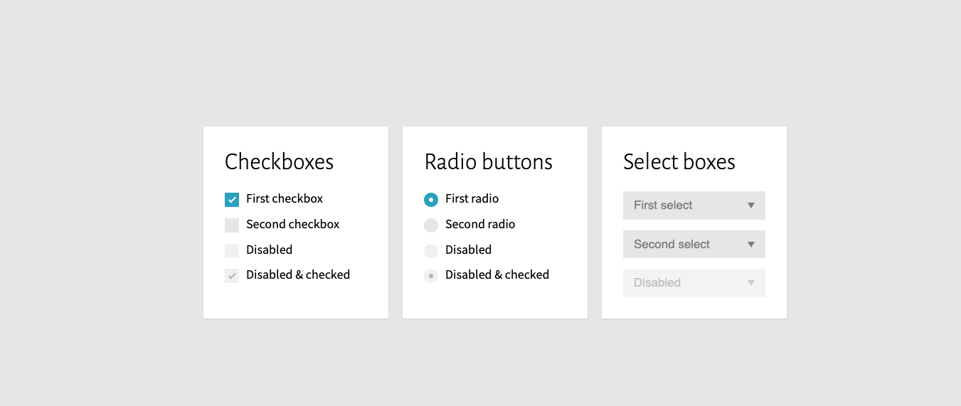 Custom checkboxes, radio buttons and select boxes