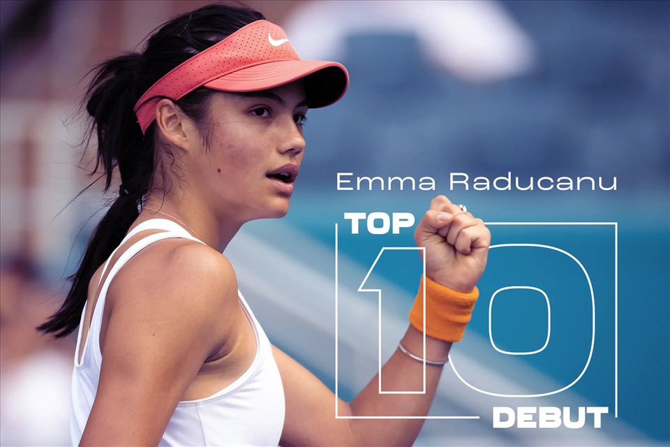 Emma Raducanu lần đầu tiên vào Top 10. Ảnh: WTA