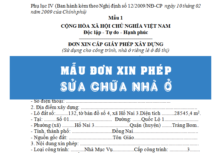 Giấy cấp phép có hiệu nghiệm cho việc cải tạo nhà ở khu tập thể