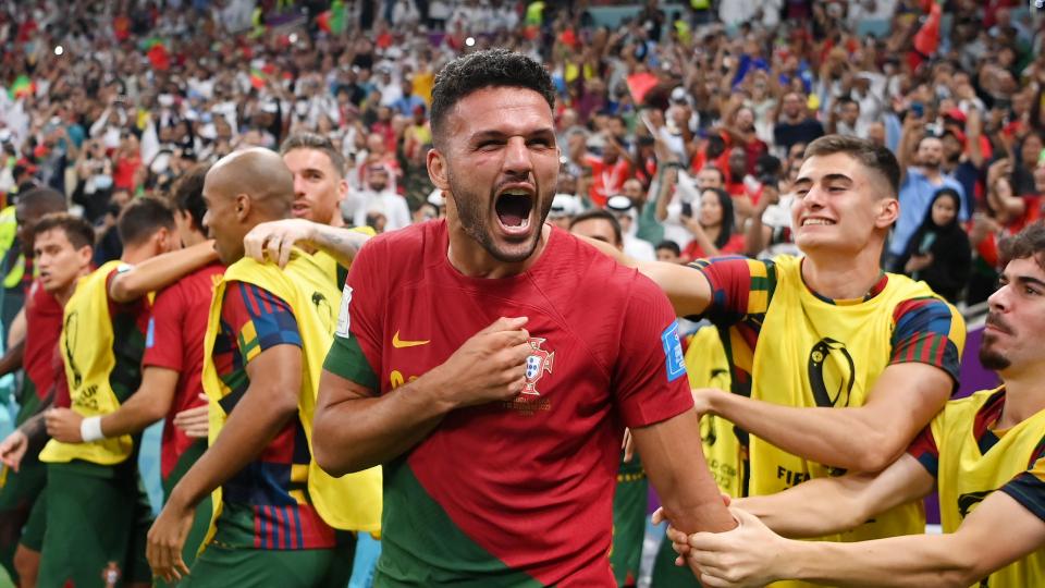 Goncalo Ramos of Portugal at 2022 World Cup goal vs Switzerland