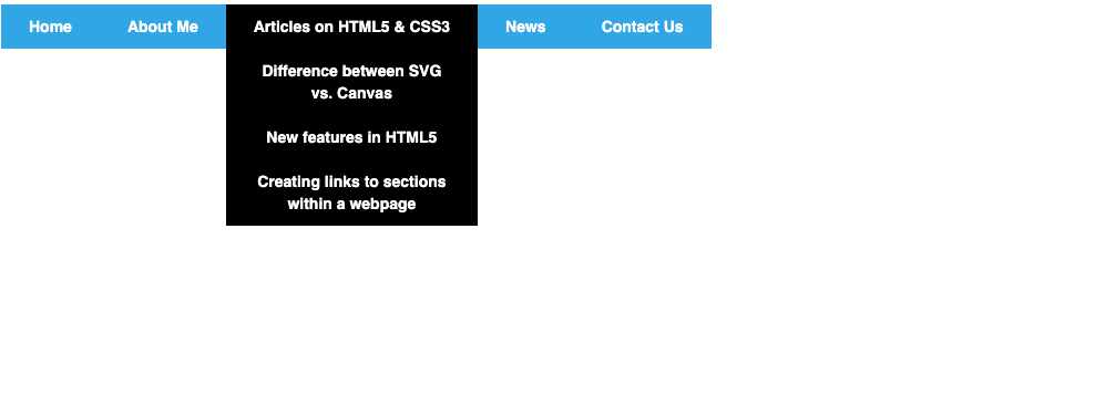 HTML5/CSS3 Horizontal Menu