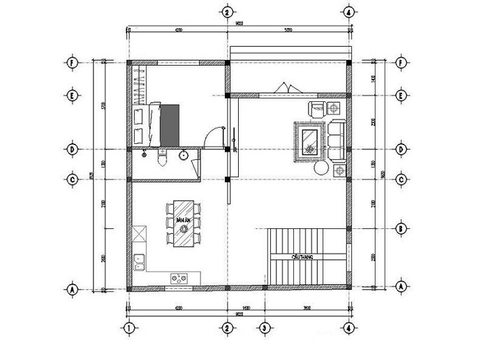 Mặt bằng tầng 1 của căn nhà