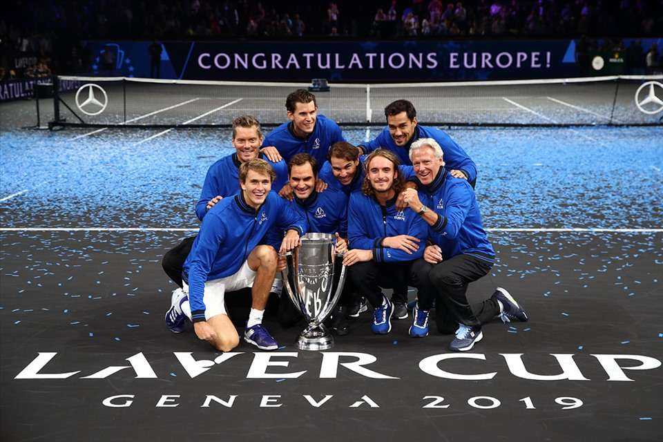 Đội tuyển châu Âu vẫn đang giữ cho mình chiến thắng trong 3 giải đấu đã qua. Ảnh: Laver Cup