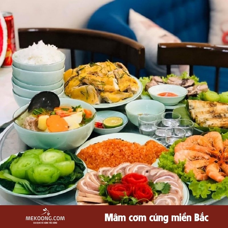 Mâm cơm cúng miền Bắc