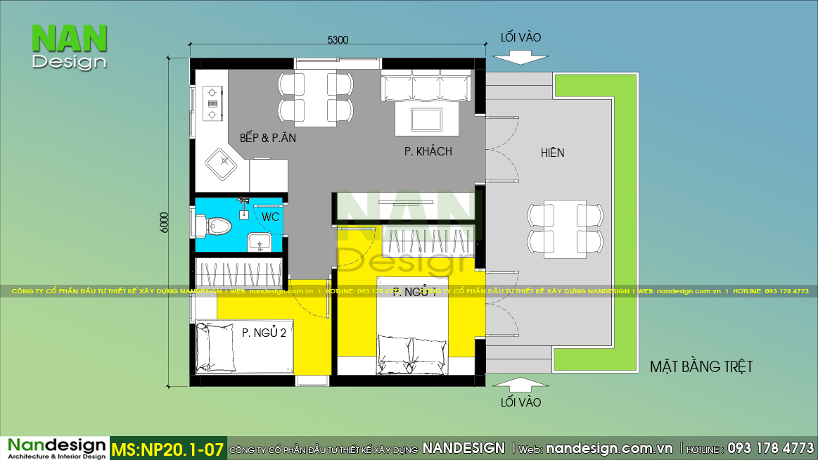 Bản Vẽ Mặt Bằng Trệt Mẫu Nhà Cấp 4 30m2 Đẹp Với 2 Phòng Ngủ Tiện Nghi Và Tối Giản Nhất