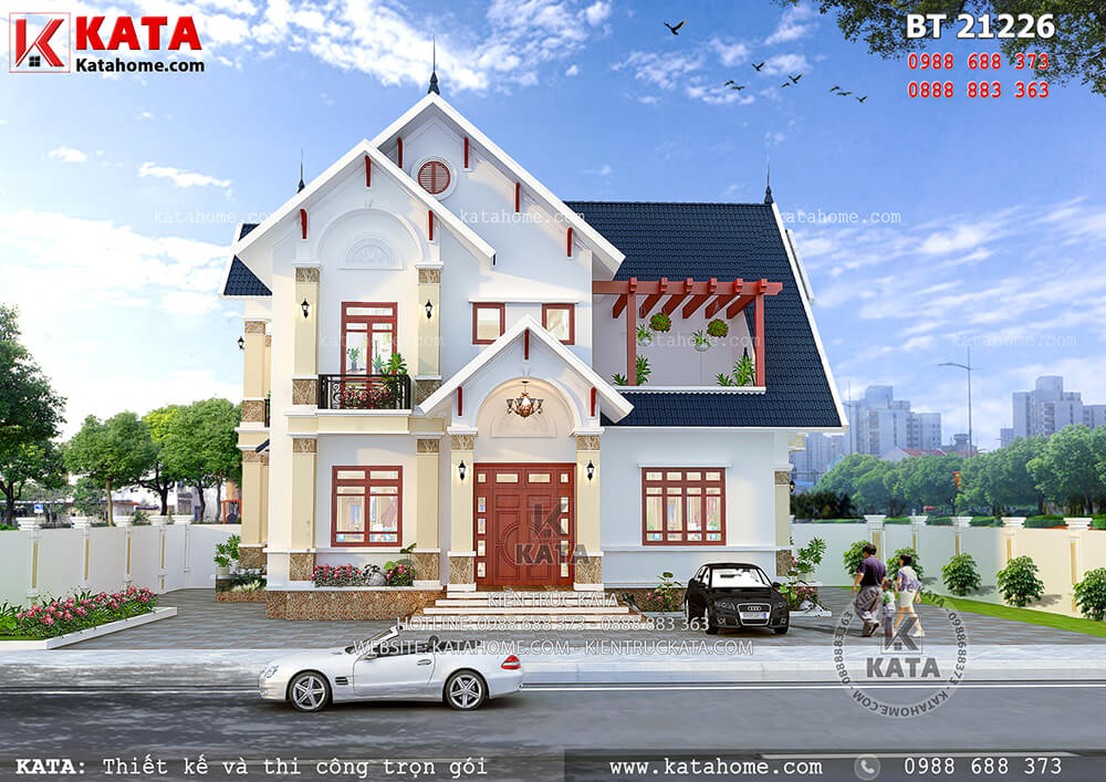Mẫu biệt thự nhà vườn 2 tầng mái Thái đẹp tại Hưng Yên – Mã số: BT 21226