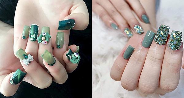 Mẫu nail đính đá 