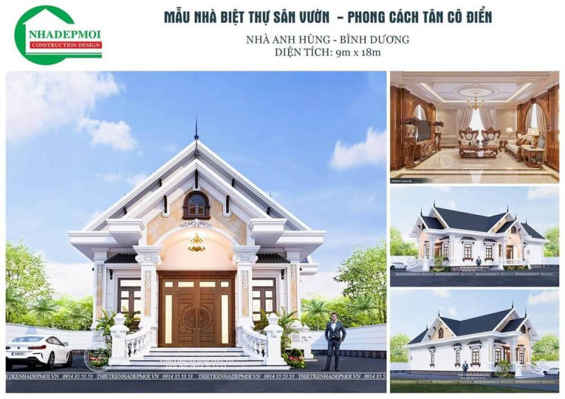 Mẫu thiết kế biệt thự phong cách tân cổ điển