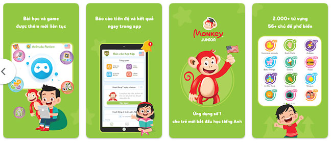 Monkey Junior phù hợp với bé 2 tuổi hoặc mới bắt đầu làm quen với tiếng Anh