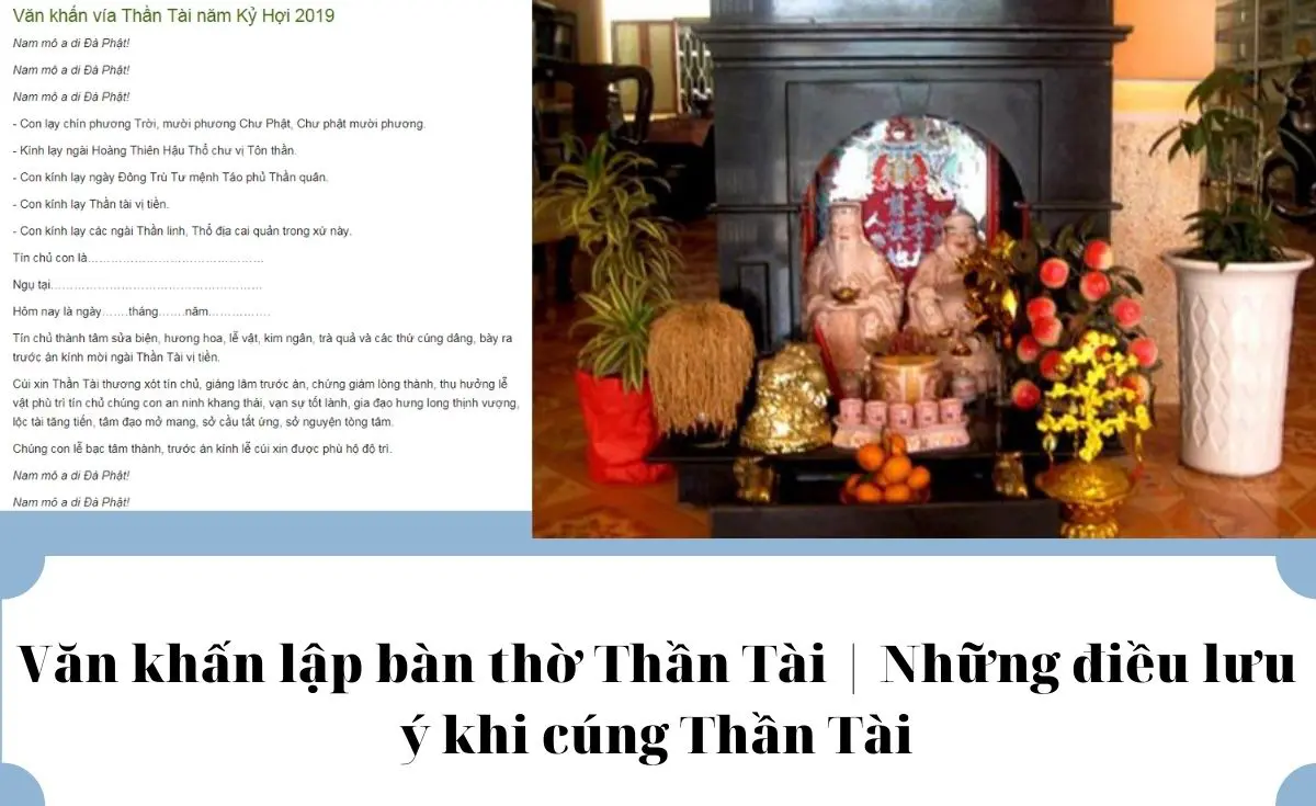 Văn khấn lập bàn thờ Thần Tài | Những điều lưu ý khi cúng Thần Tài