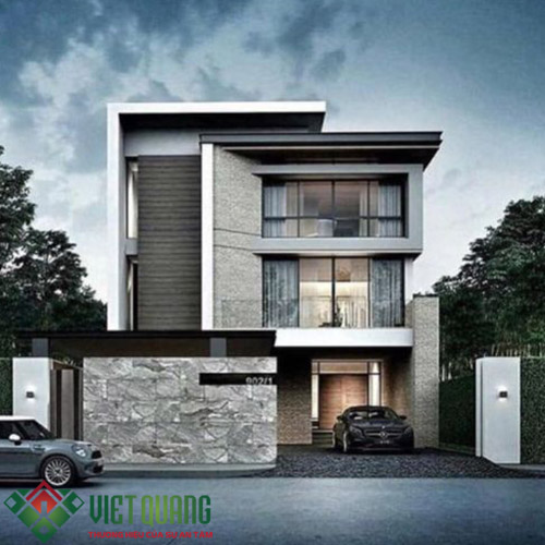 Thiết kế nhà phố đẹp có garage để xe hơi - Việt Quang Group