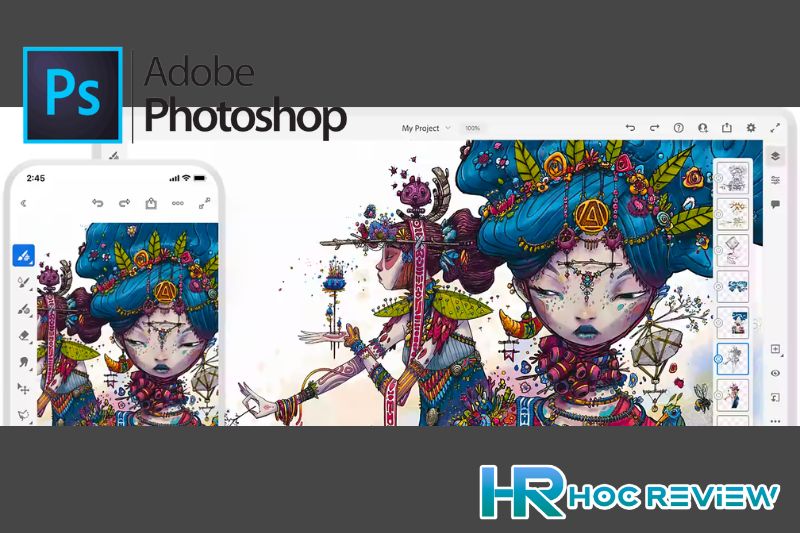 Phần mềm vẽ trên máy tính miễn phí - Adobe Photoshop