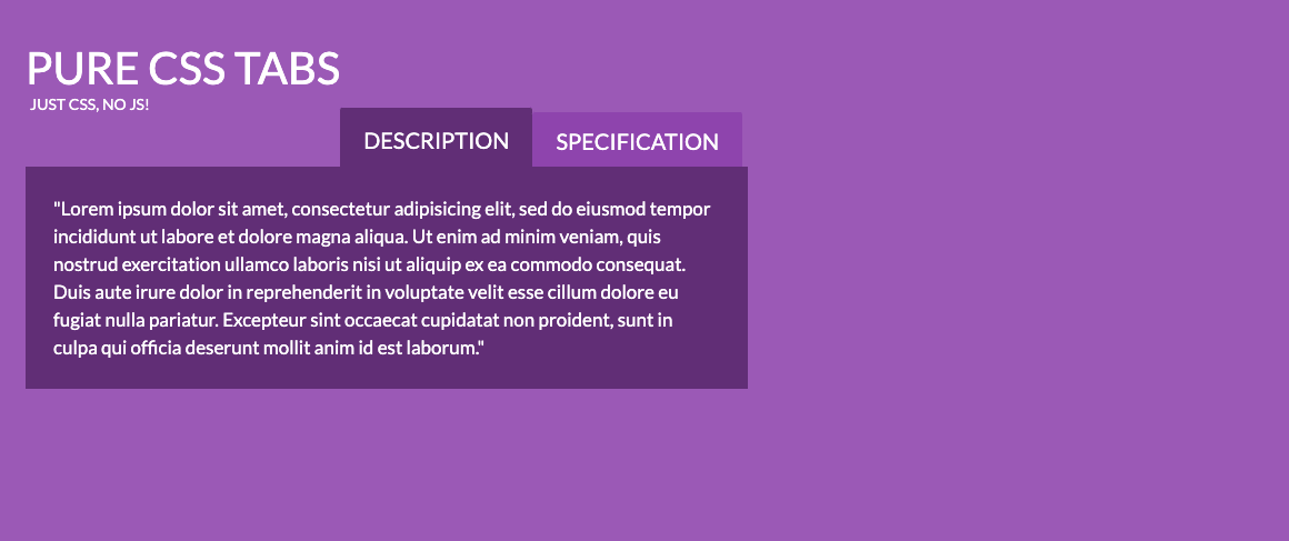 Pure CSS Tabs