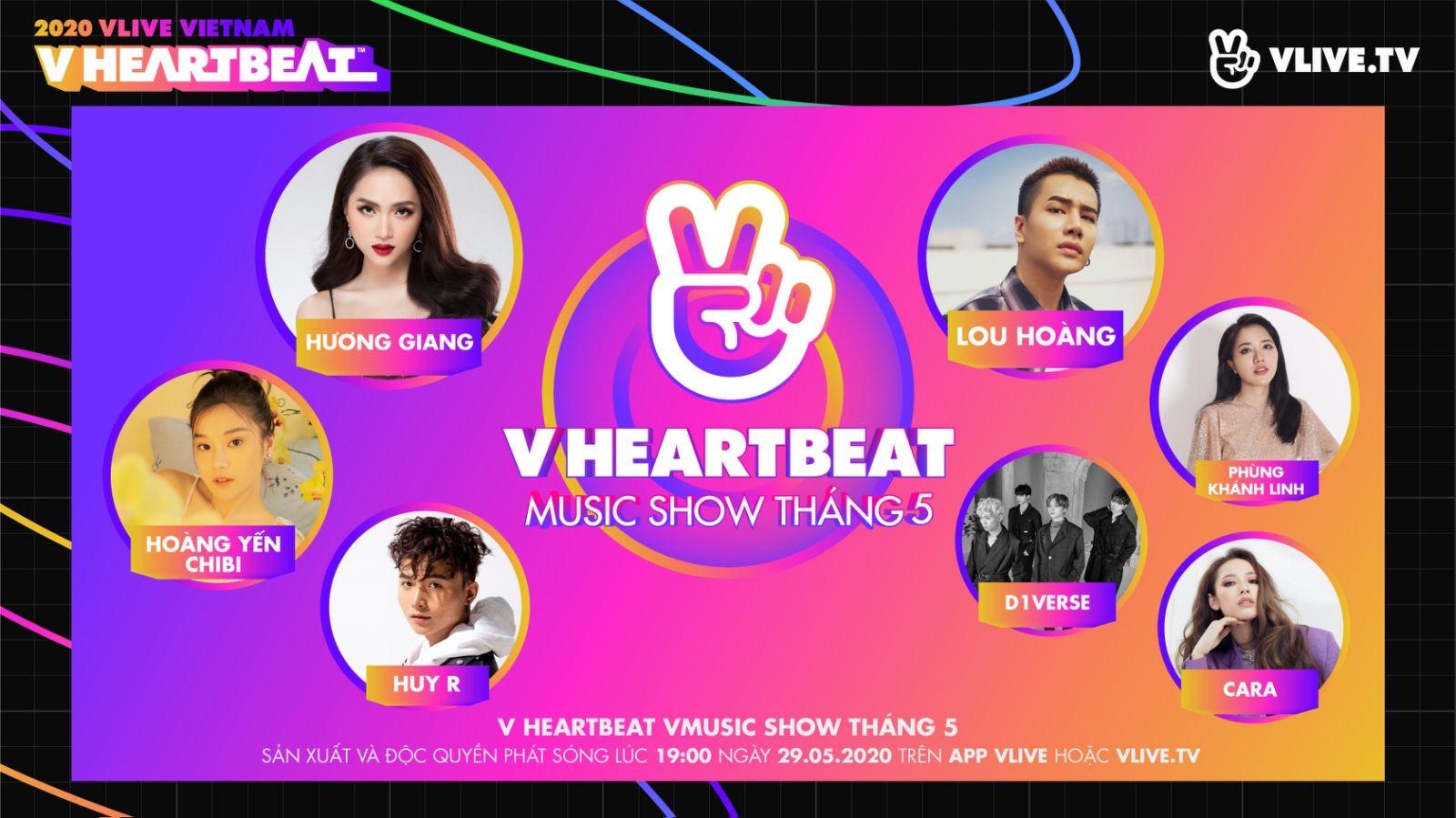 V Heartbeat Music Show tháng 5 tiết lộ dàn lineup Vpop chính thức -