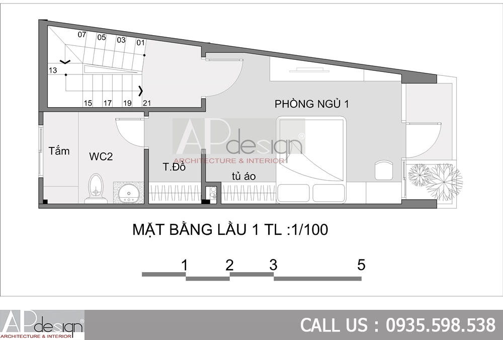 Nhà đẹp trên đất méo mặt tiền 3m