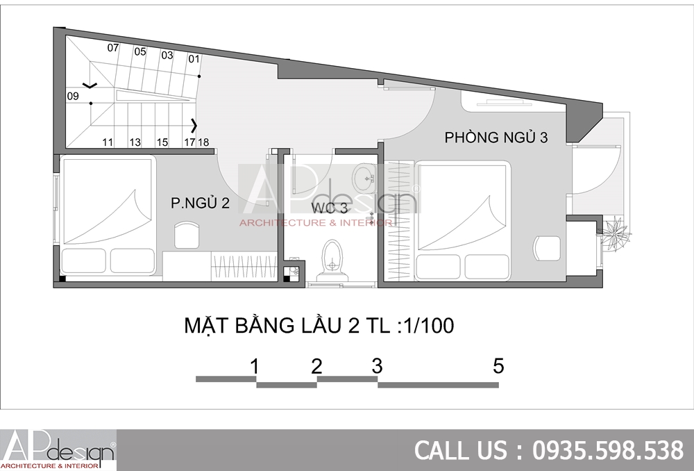 Nhà đẹp trên đất méo mặt tiền 3m