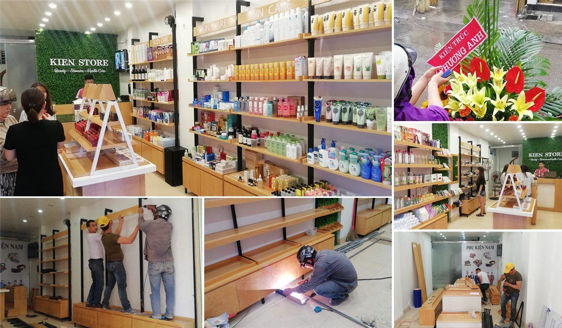 Thiết kế và thi công nội thất shop mỹ phẩm Kiên Store