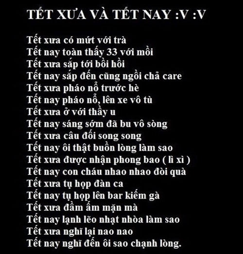 Thơ chế Tết Xưa và Nay