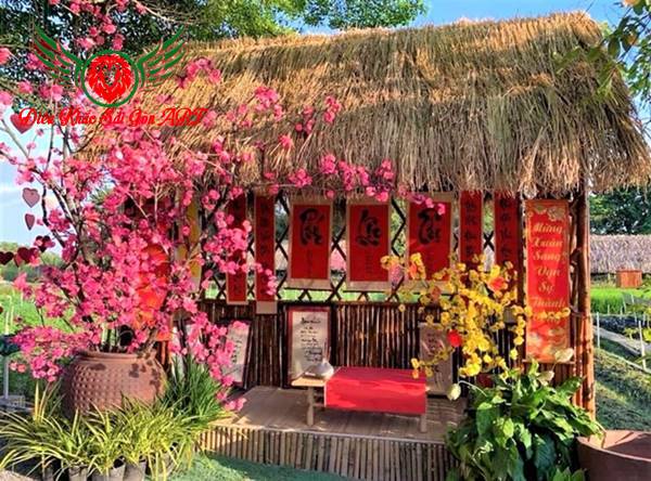 Trang trí tiểu cảnh Tết quán cafe 2