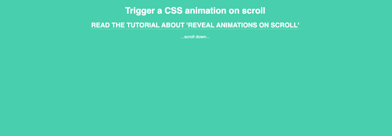 Trigger a CSS animation on scroll