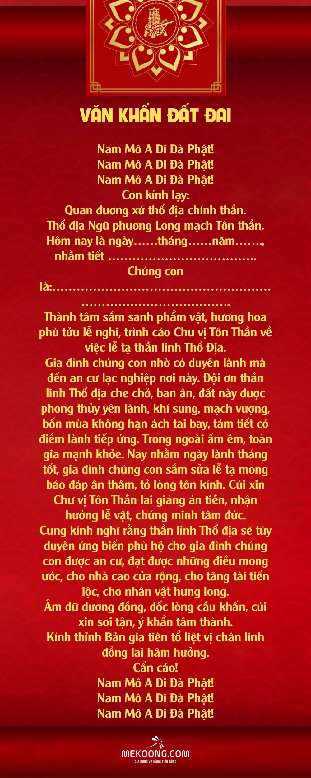 Văn khấn đất đai