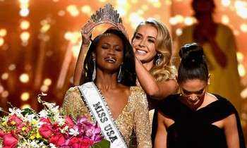 Tân Hoa hậu Mỹ nhận vương miện từ người tiền nhiệm Olivia Jordan.