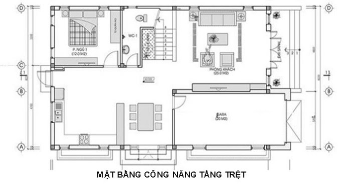 Ảnh 27: Mặt bằng công năng tầng trệt