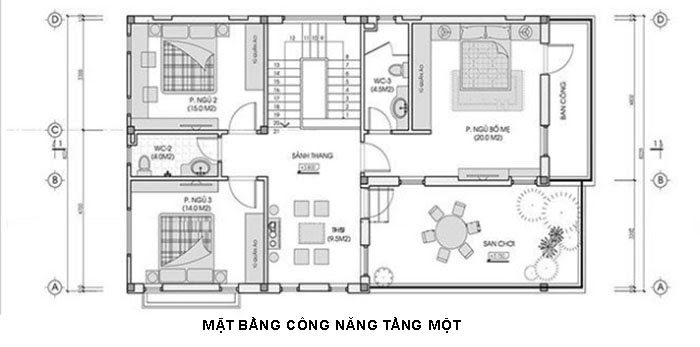 Ảnh 28: Mặt bằng công năng tầng 1