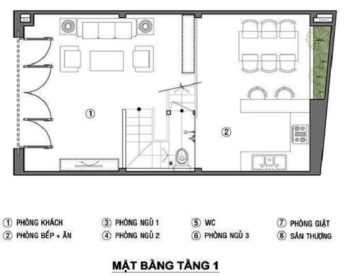 Ảnh 40: Mặt bằng công năng tầng 1