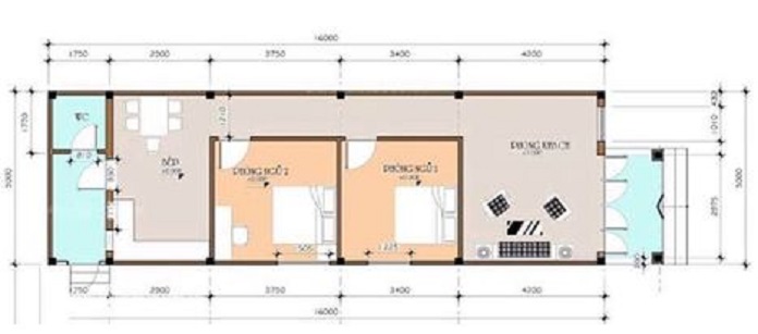 Ảnh 5: Mặt bằng công năng của căn nhà cấp 4