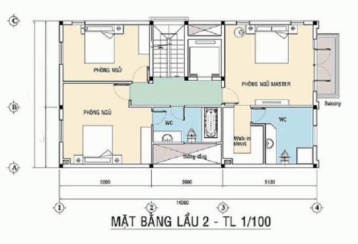 Ảnh 68: Bản vẽ mặt bằng lầu 2 