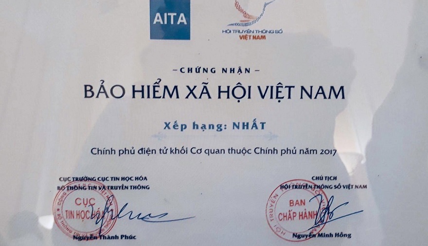 BHXH Việt Nam đứng đầu bảng xếp hạng ứng dụng công nghệ thông tin, phát triển Chính phủ điện tử
