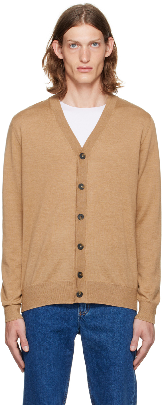 Sweaters A.P.C.mens Sweaters embroidered-logo cardigan