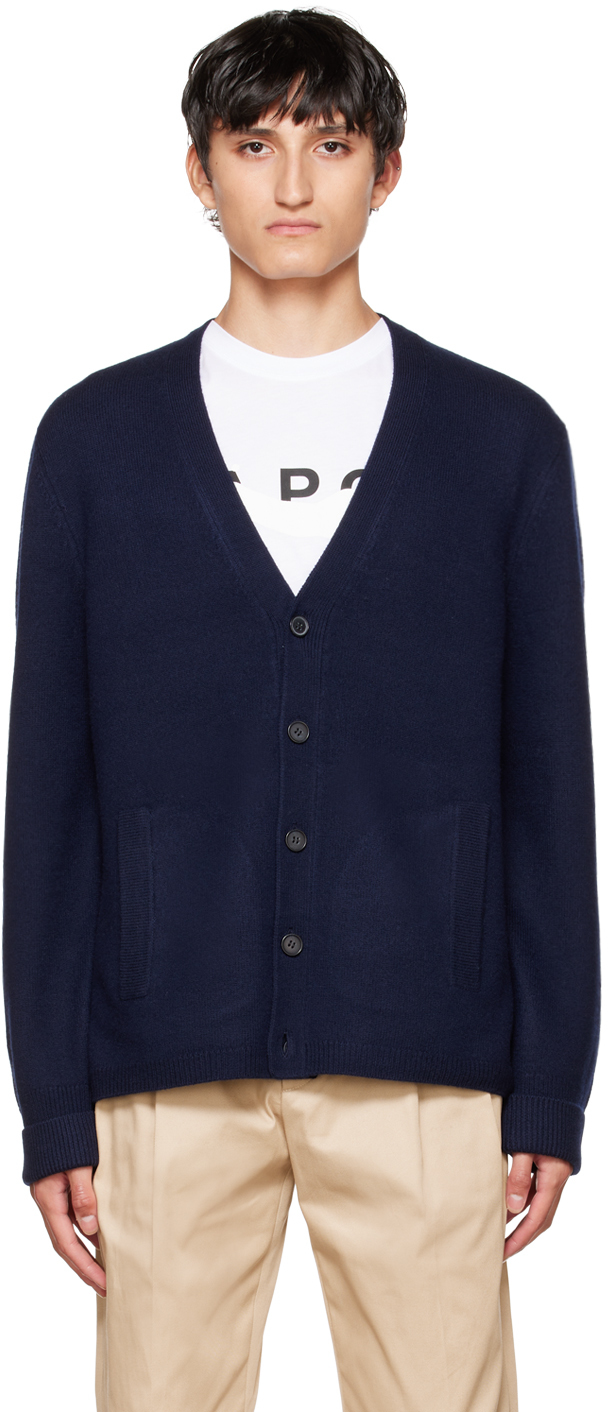 Sweaters A.P.C.mens Sweaters embroidered-logo cardigan