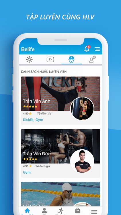 App tập gym tại nhà free Belife