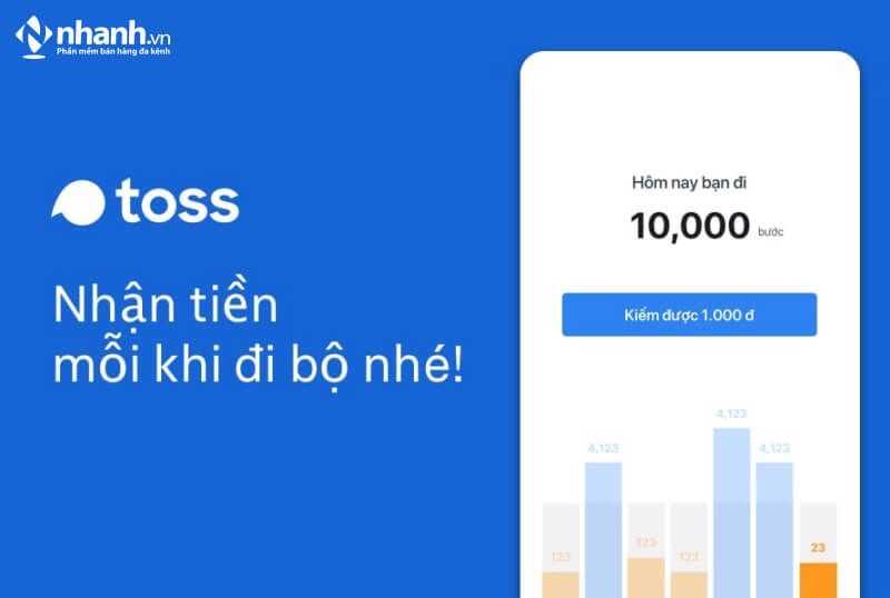 App đi bộ kiếm tiền Toss được ưa thích tại Việt Nam