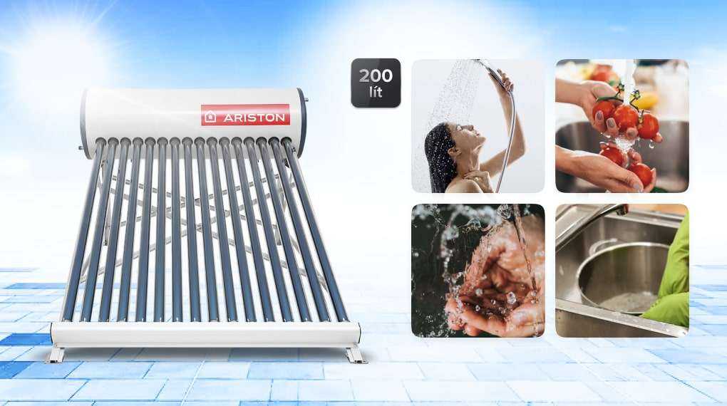 Máy nước nóng năng lượng mặt trời Ariston 200 lít Eco 1816 - Dung tích 200 lít