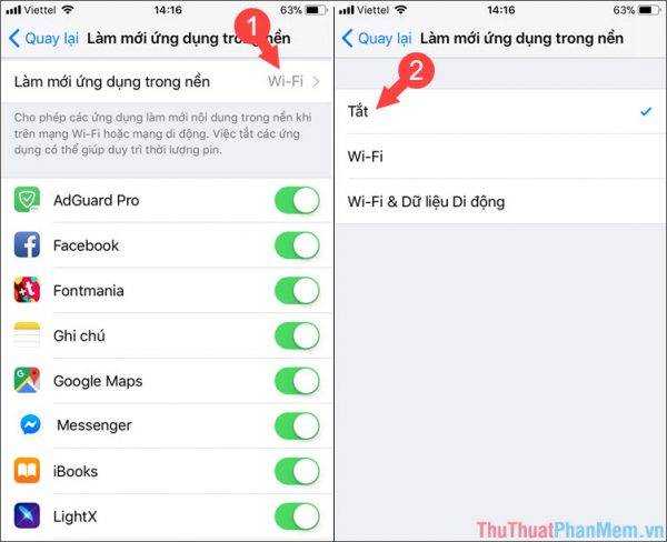 tắt ứng dụng chạy ngầm iphone