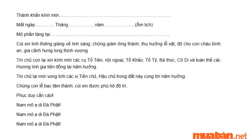 Bài cúng giỗ cha mẹ, ông bà: Bài văn khấn ngày giỗ đầu